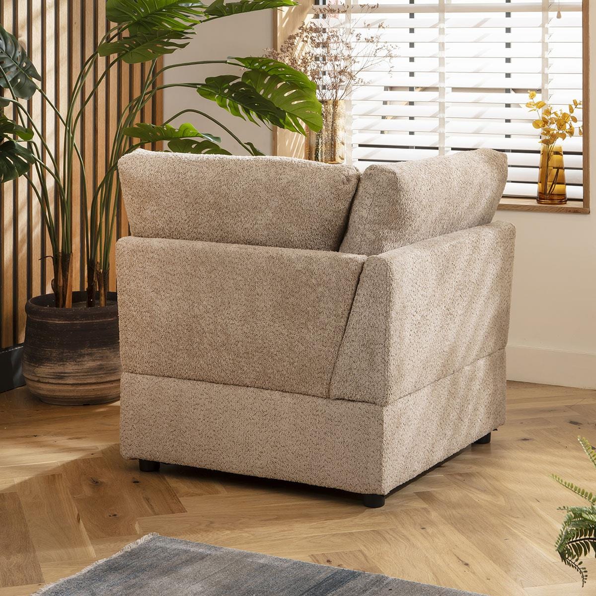 Sully Corner Section Teddy Boucle Biscuit Beige 81x81cm