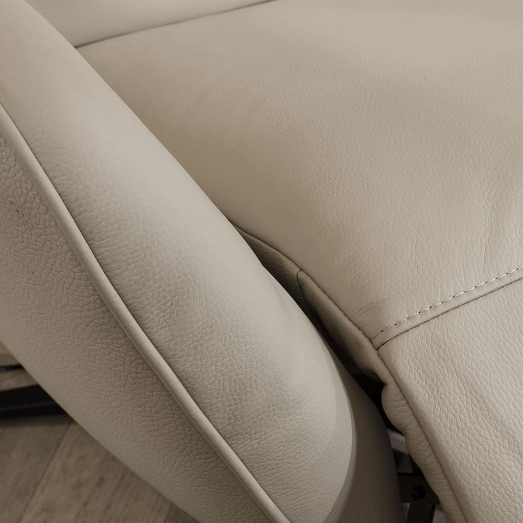 Svago Leather Recliner Armchair Beige