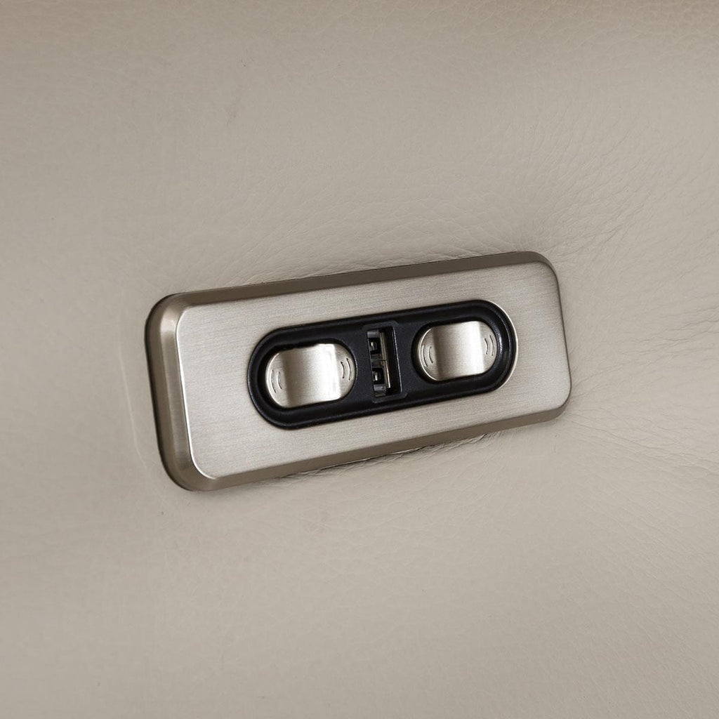 Svago Leather Recliner Armchair Beige