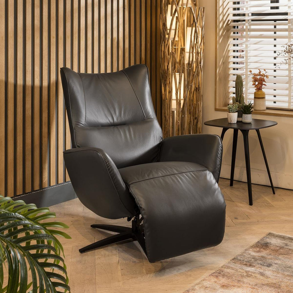 Svago Leather Recliner Armchair Grey