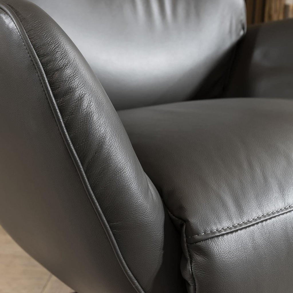 Svago Leather Recliner Armchair Grey