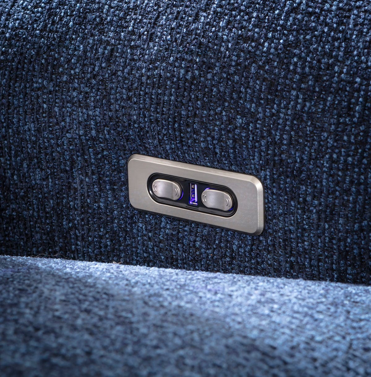 Sydney Large Recliner Corner Sofa with Built in Sound System & Storage Dark Blue 340x300cm