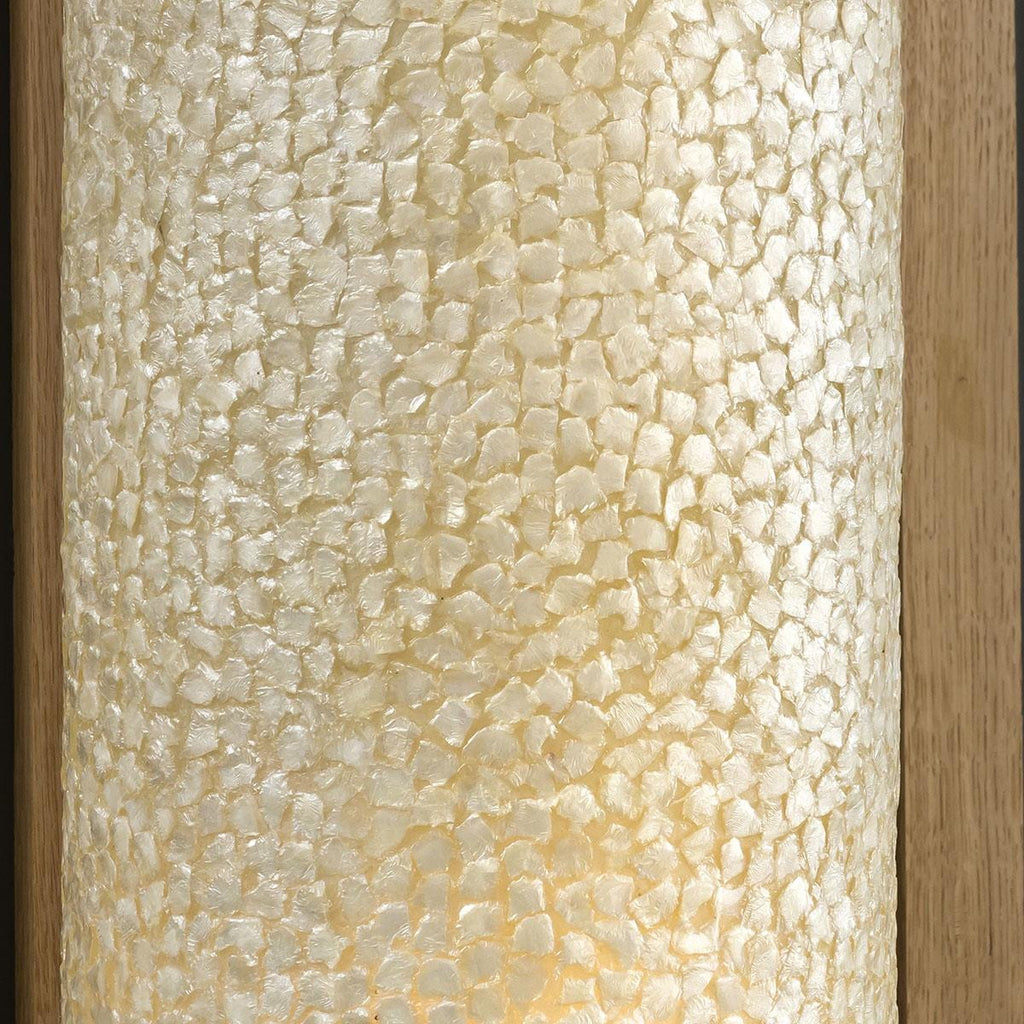 Tall Elegant Cylindrical Ivory Shell Patterned Floor Lamp 1500mm High