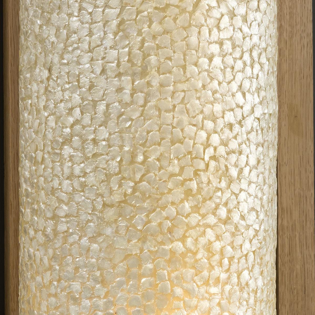 Tall Elegant Cylindrical Ivory Shell Patterned Floor Lamp 1500mm High