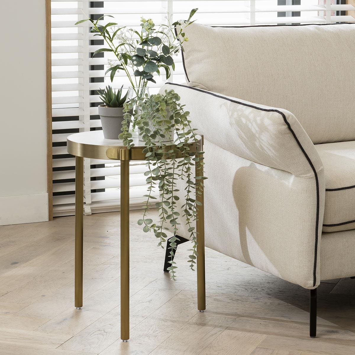 Tesoro Ceramic Side Table White 45cm