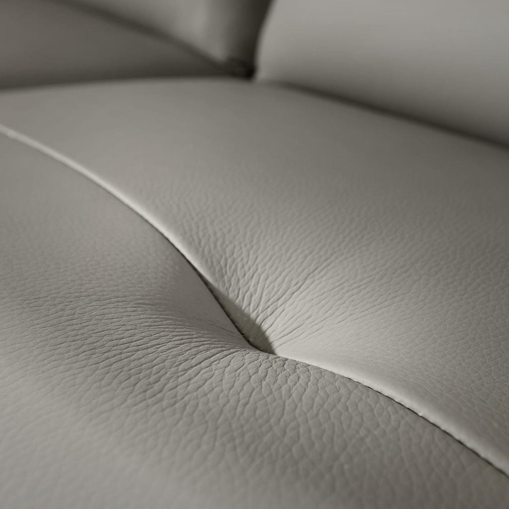 Louie Recliner 3 Seater Leather Sofa Grey