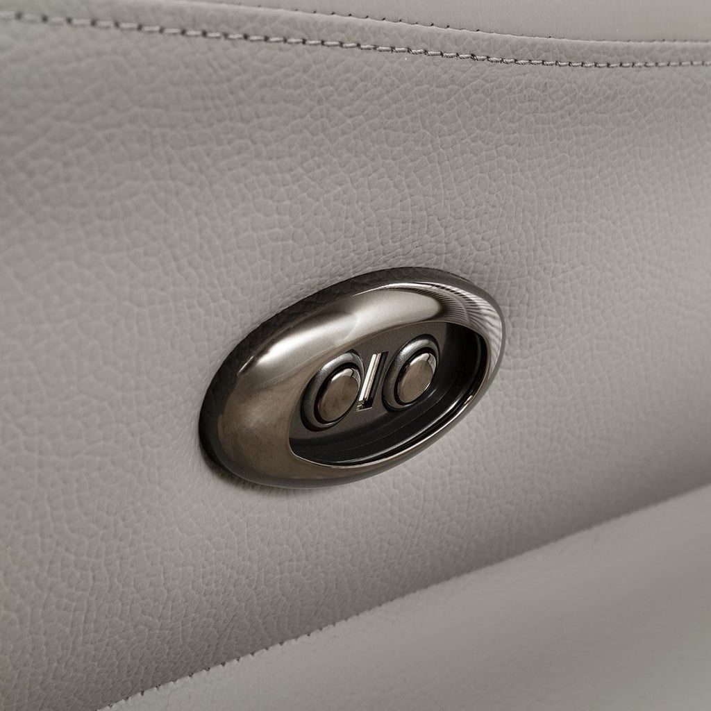 Louie Recliner 3 Seater Leather Sofa Grey