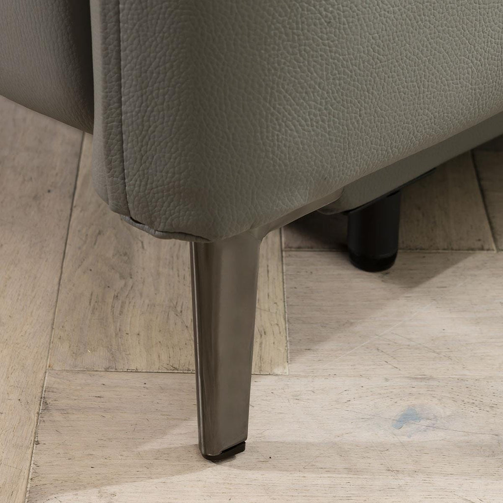 Louie Recliner 3 Seater Leather Sofa Grey