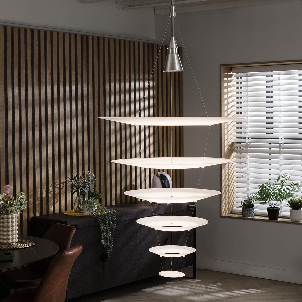 Ultra-Modern White Tiered Ring Chandelier Ceiling Light Pendant 68cm