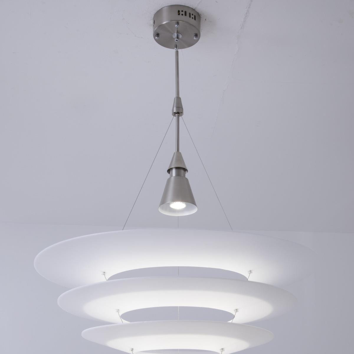 Ultra-Modern White Tiered Ring Chandelier Ceiling Light Pendant 68cm