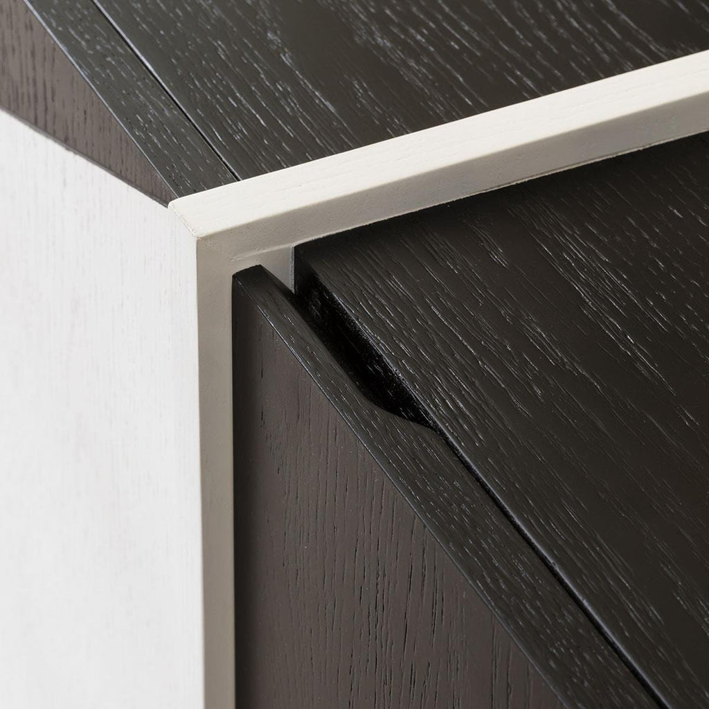 Bellotti 3 Door Cabinet Sideboard Black & White 180cm