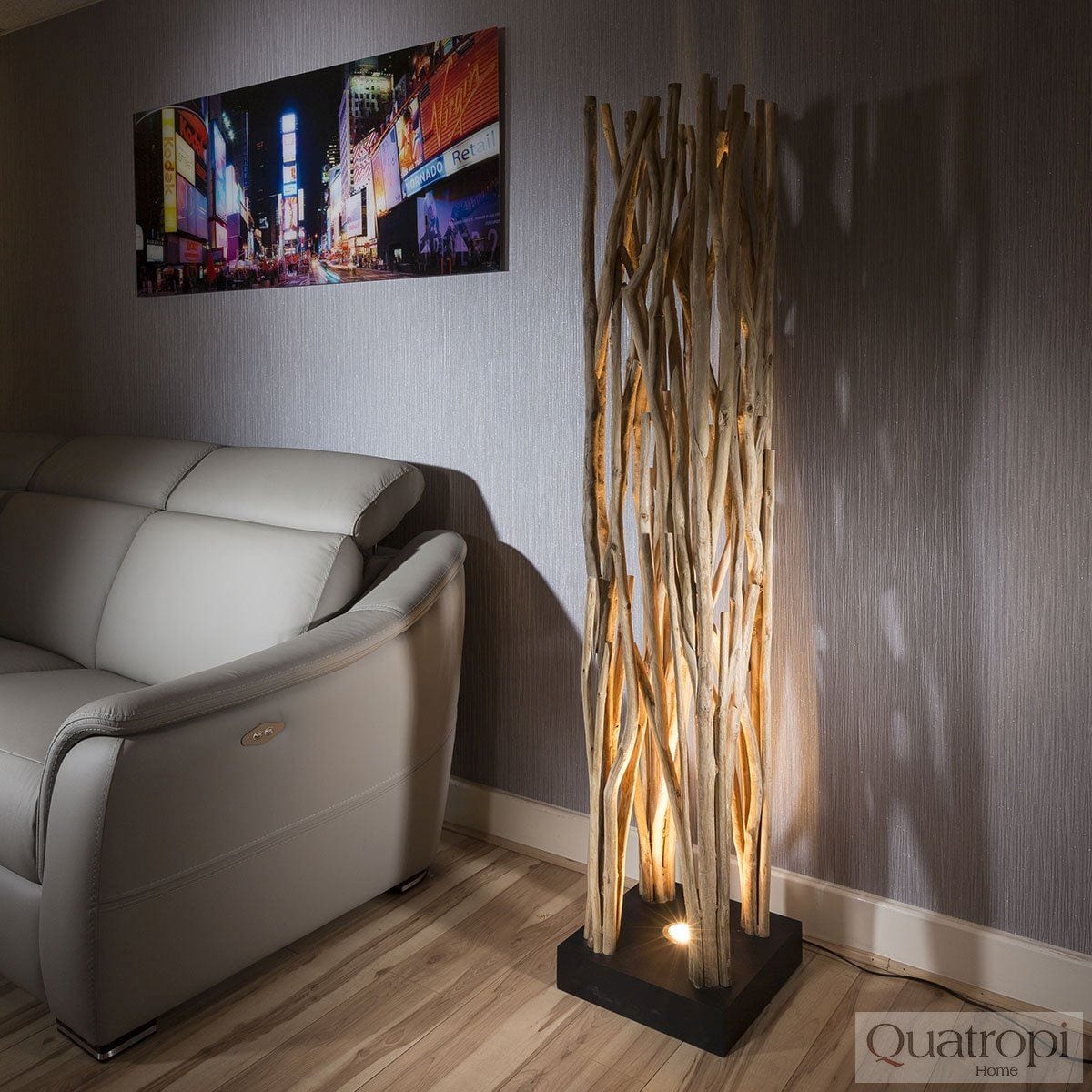 Unique Designer uplit natural driftwood halogen Floor Lamp/Light 1.75m