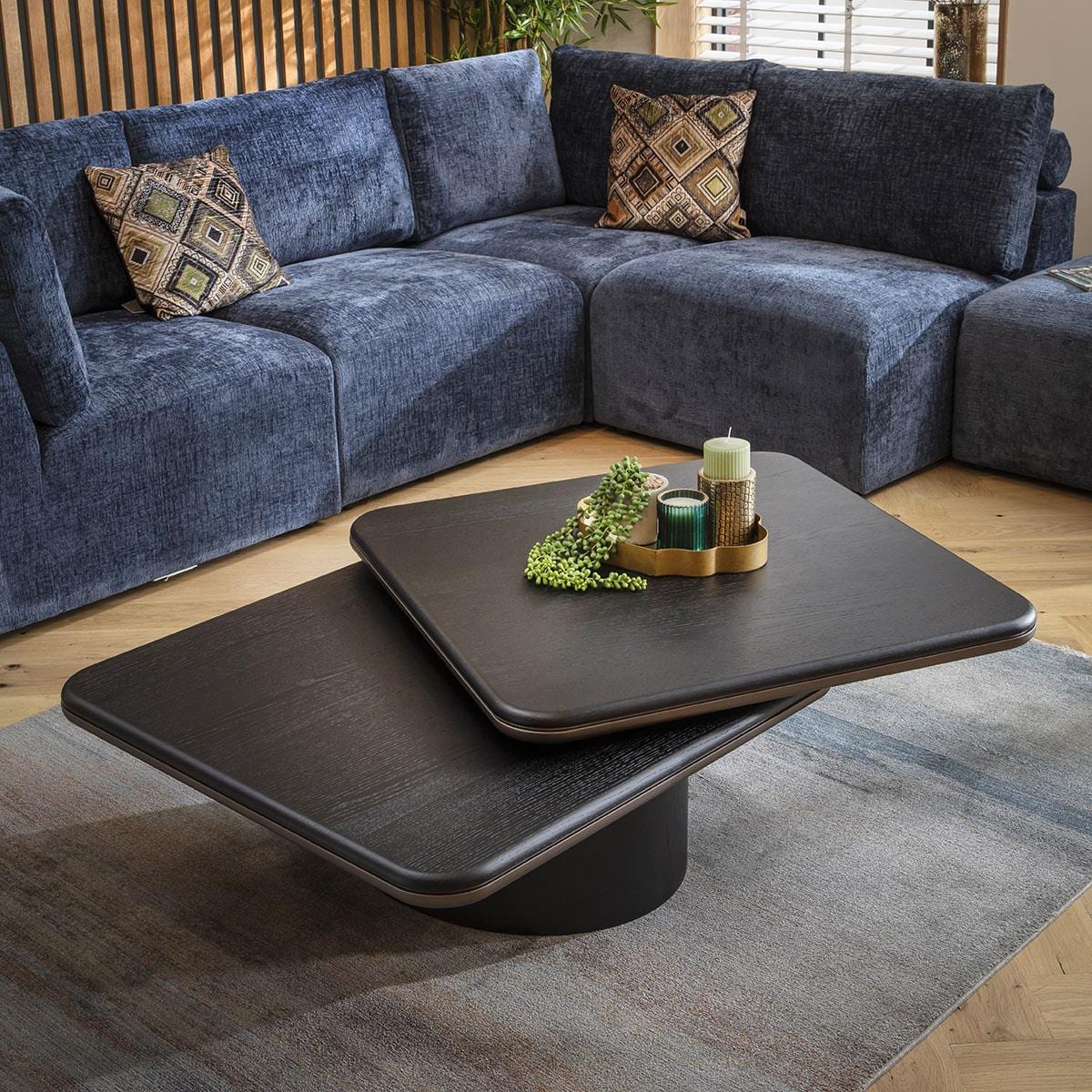 Asher Modern Black Oak Coffee Table 120x80cm