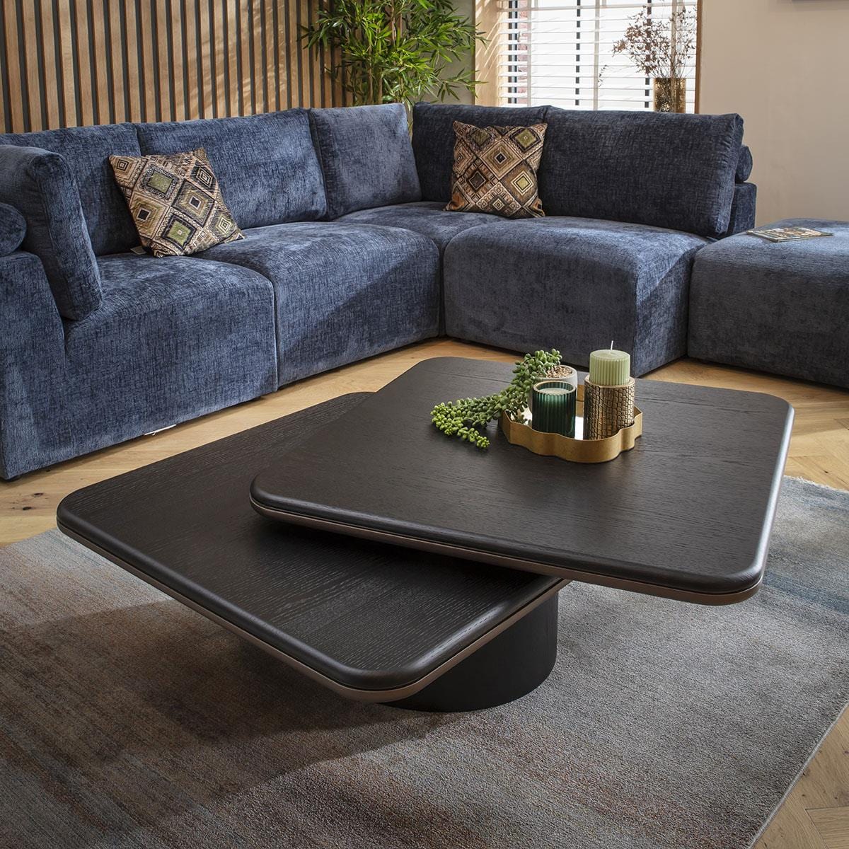 Asher Modern Black Oak Coffee Table 120x80cm