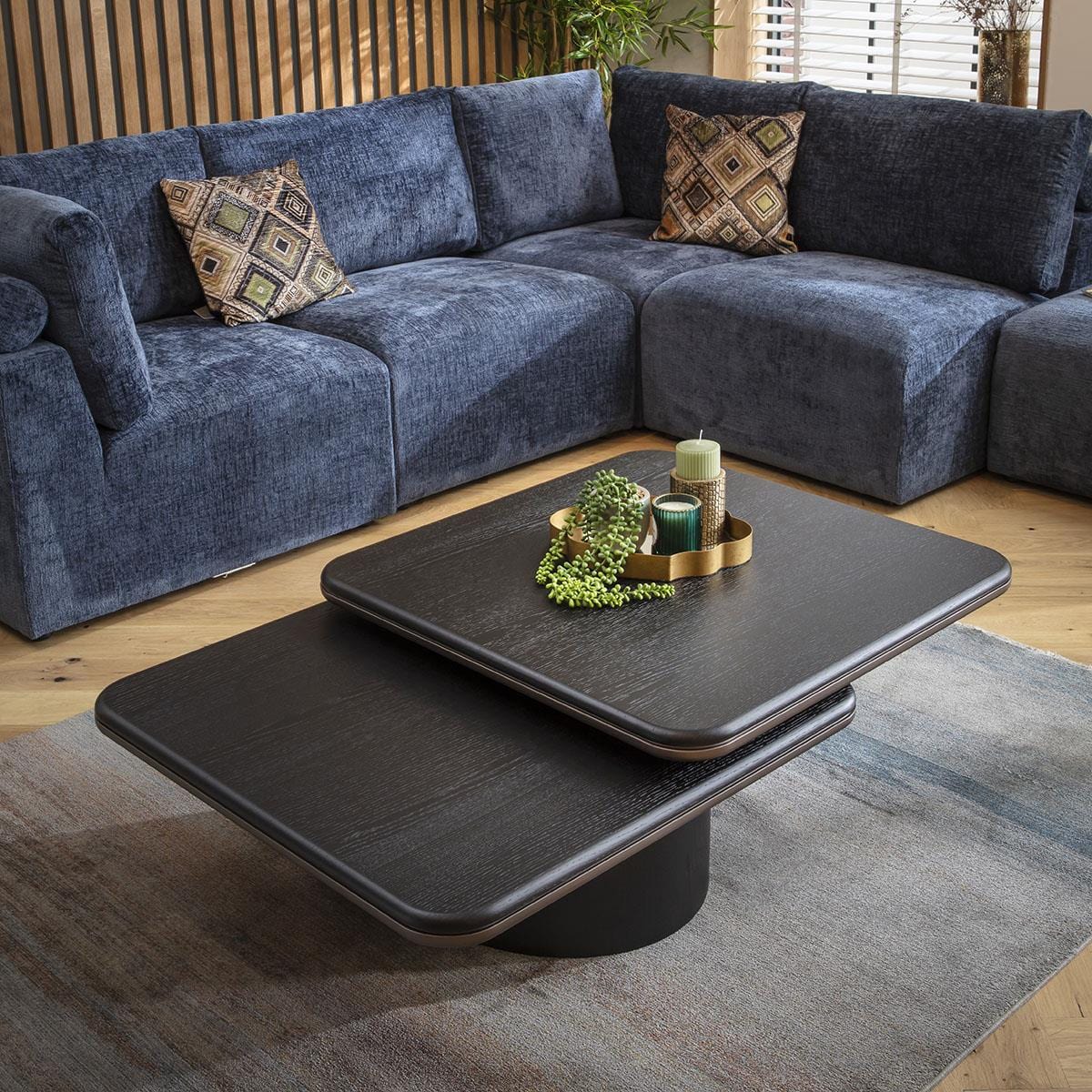 Asher Modern Black Oak Coffee Table 120x80cm