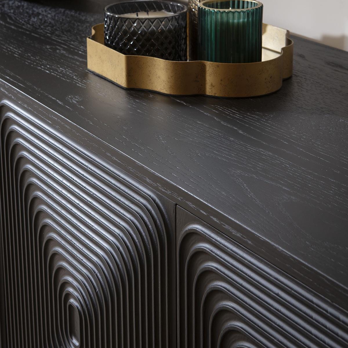 Octave 4 Door Sideboard Buffet Black 180cm