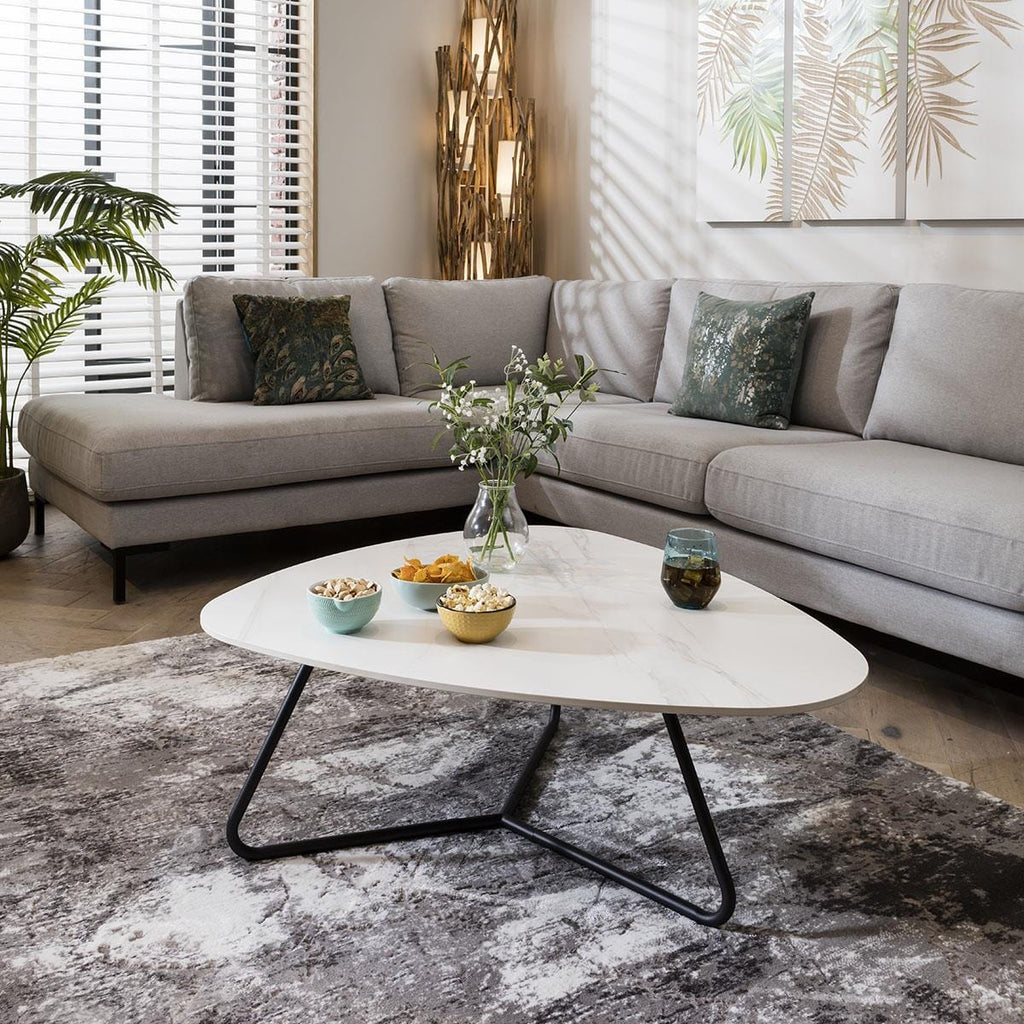 Lena Oblong Coffee Table Nest White