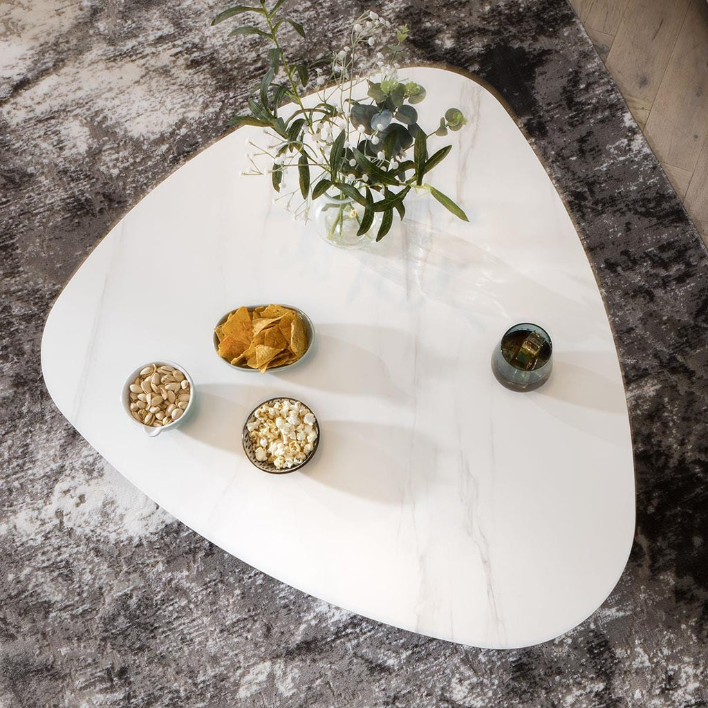 Lena Oblong Coffee Table Nest White