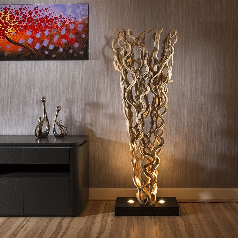 Unique Modern Designer driftwood halogen Floor Lamp/Light white 1.75m