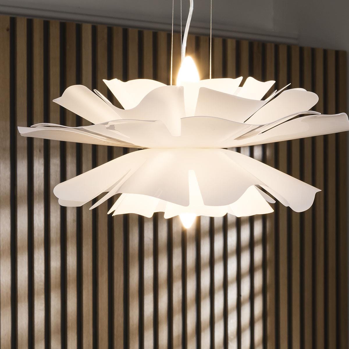 Unique Pendant Ceiling Light White Modern Lotus Flower Plastic 50cm