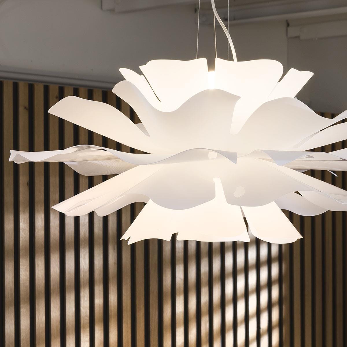 Unique Pendant Ceiling Light White Modern Lotus Flower Plastic 70cm