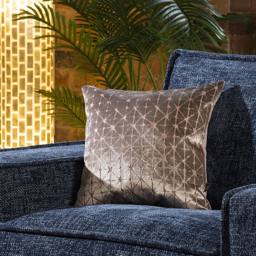 Velvet Starburst Scatter Cushion Pillow 430 x 430mm Square Blush Mink