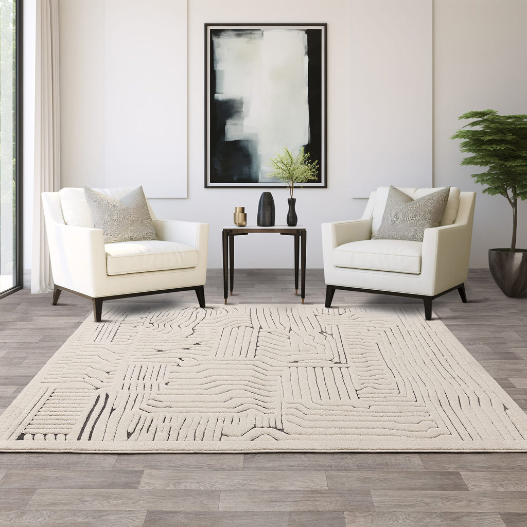 Valley Ivory/Charcoal Route Rug